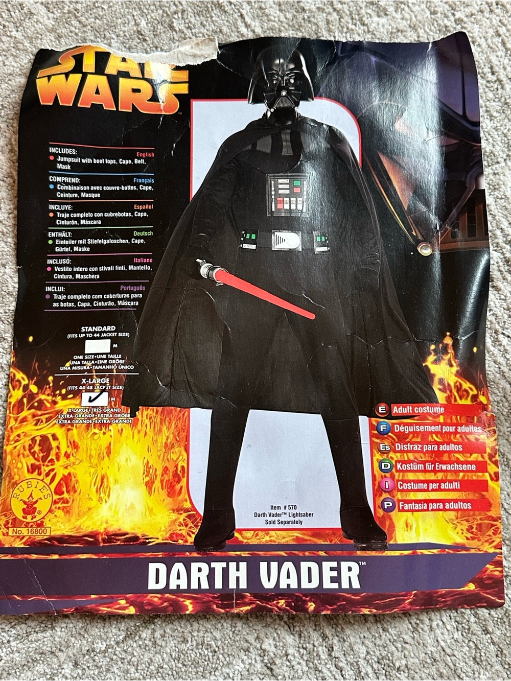 Star Wars Darth Vader Costume - Black with Red Accent